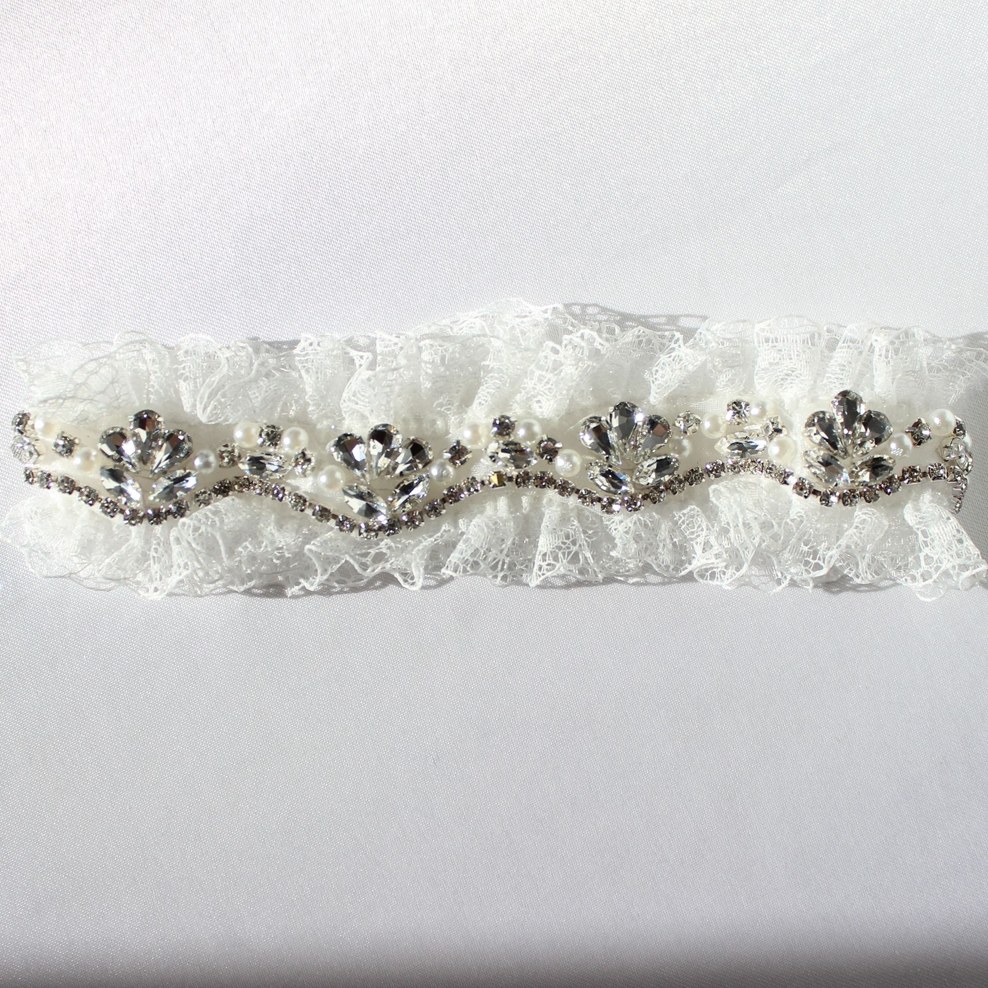 Cubic Zirconia White Bridal Garter
