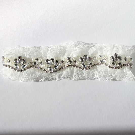 Cubic Zirconia White Bridal Garter