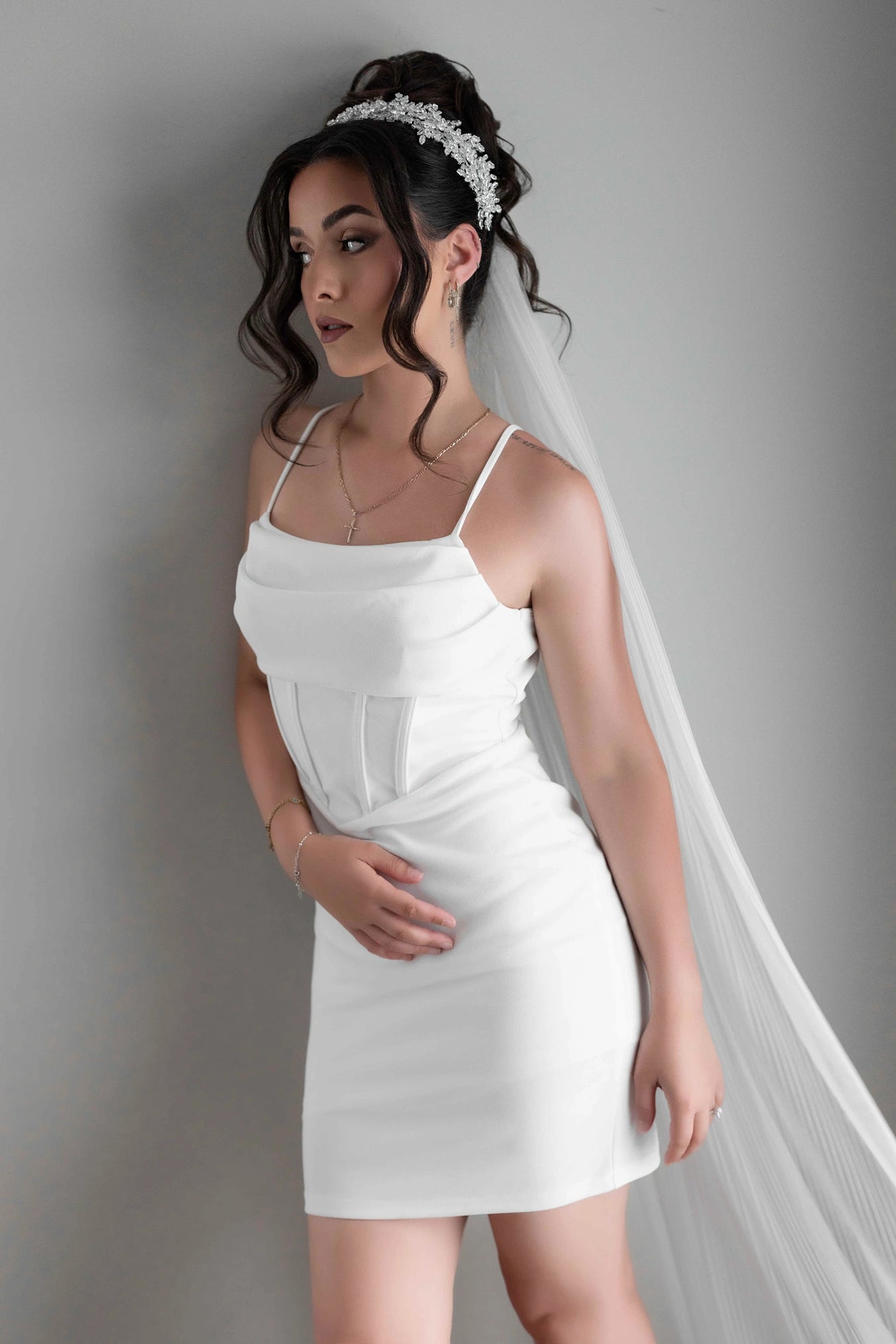 Pleated Tulle Wedding Veil 1 Tier