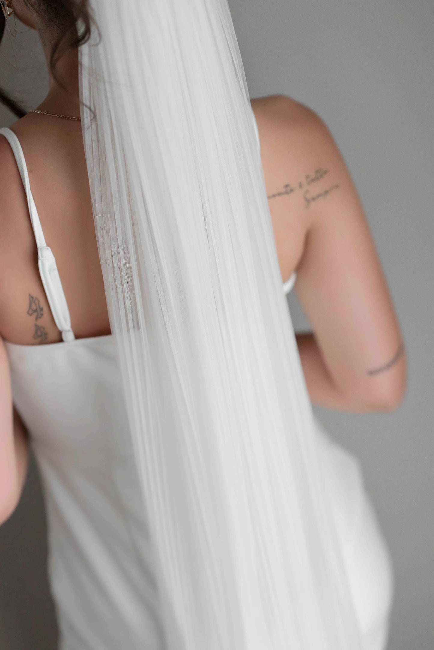 Pleated Tulle Wedding Veil 1 Tier