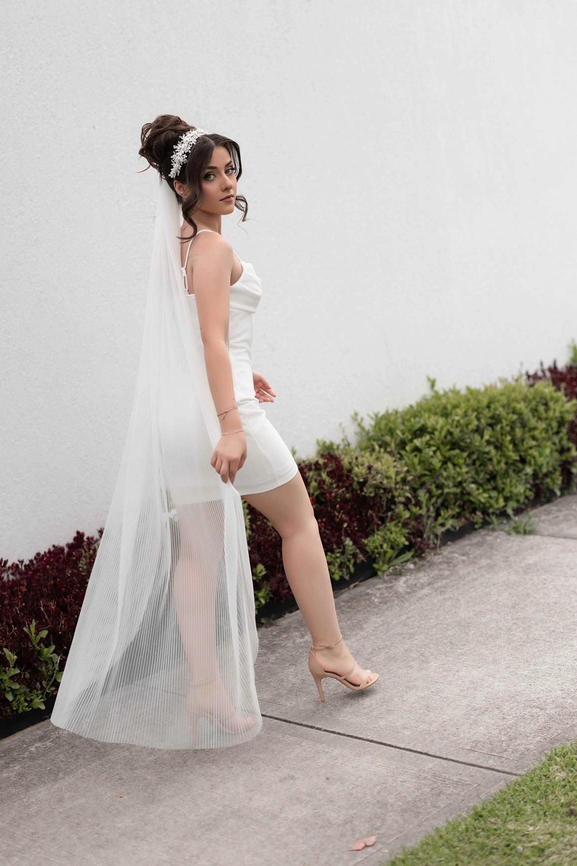 Pleated Tulle Wedding Veil 1 Tier
