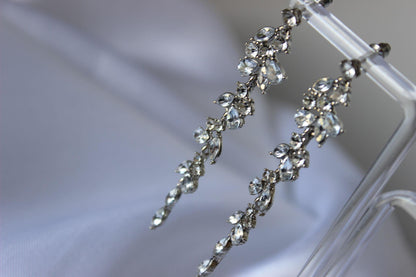 "CARISSA" Silver Drop Bridal Earrings