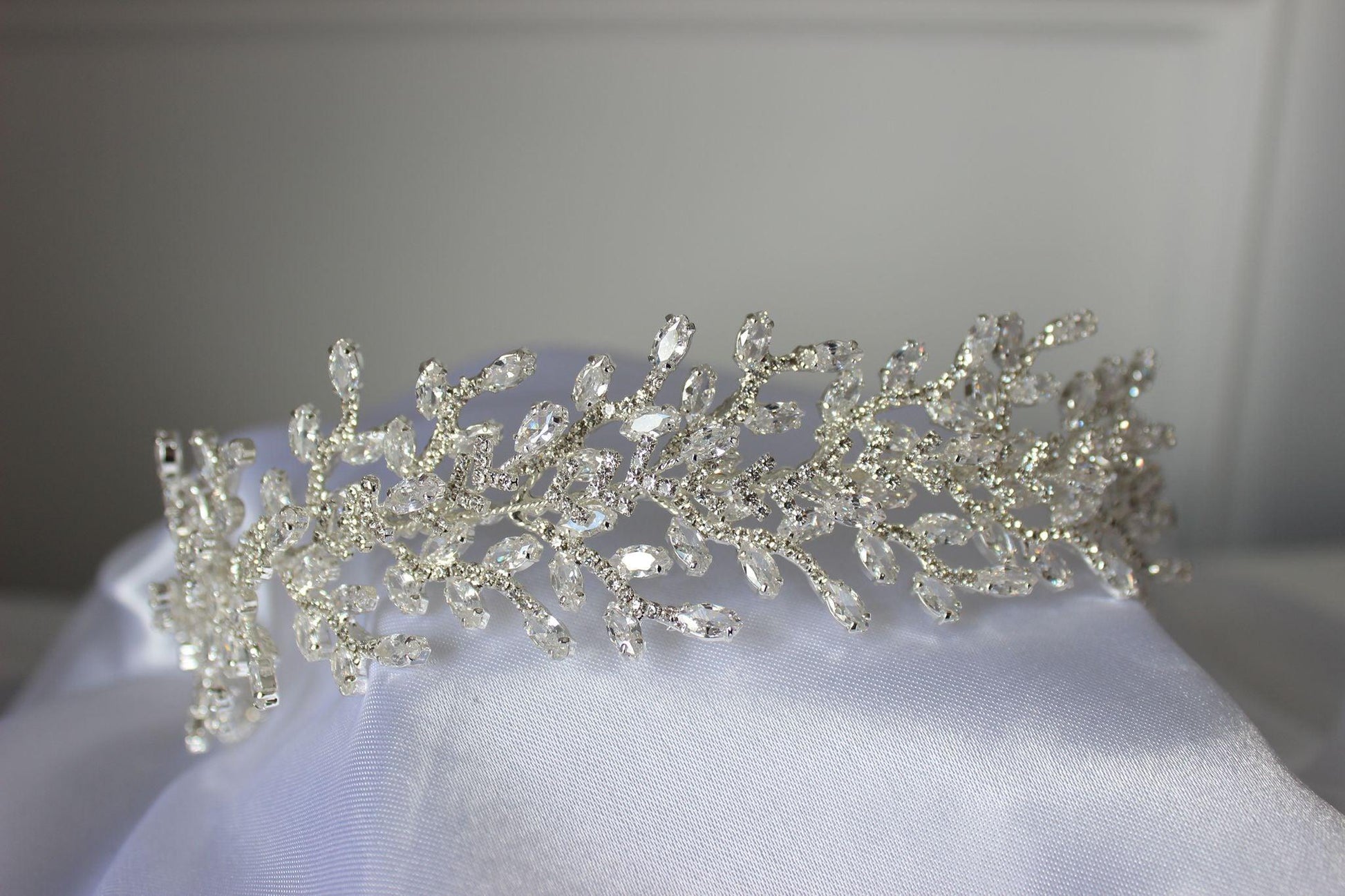 PRE-ORDER "NORA" Crystal Bridal Headpiece - Silver