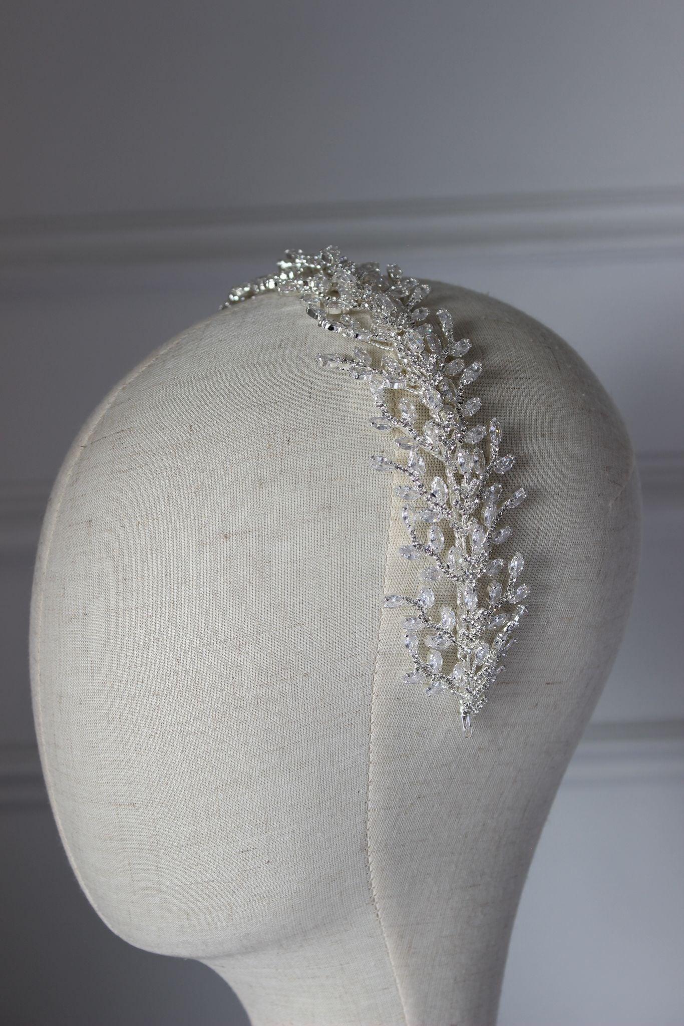 PRE-ORDER "NORA" Crystal Bridal Headpiece - Silver