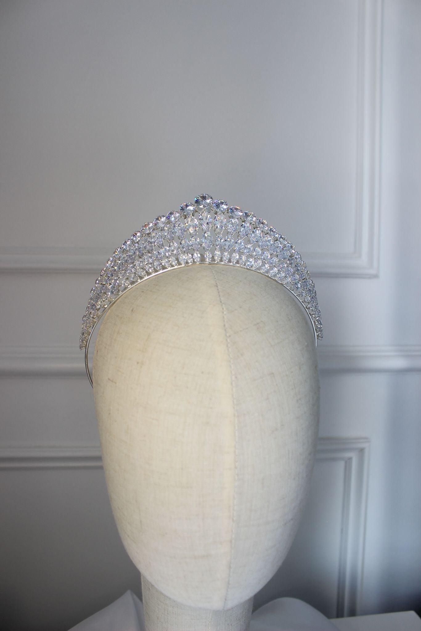 PRE-ORDER "JACLYN" Bridal Crown - Silver