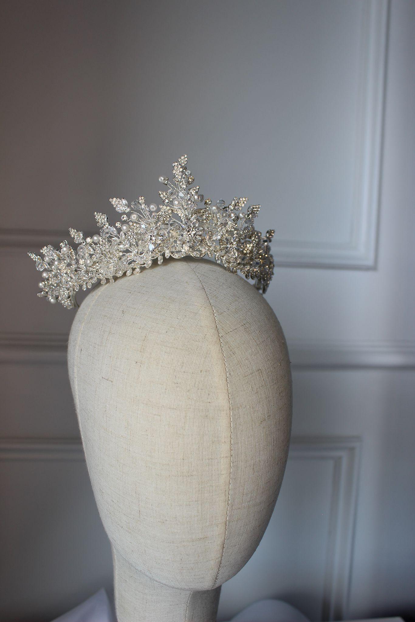 "JACINTA" Bridal Crown - Silver