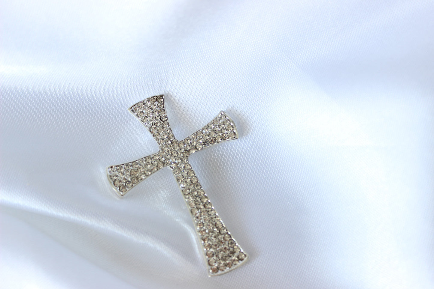 Large Silver Cross Brooch