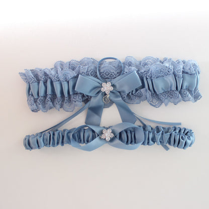 Blue Bridal Garter Set of 2