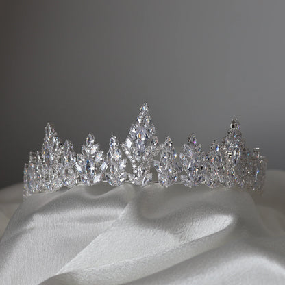 Nova Medium Silver Wedding Tiara - Crystal