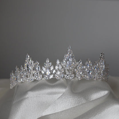 Nova Medium Silver Wedding Tiara - Crystal