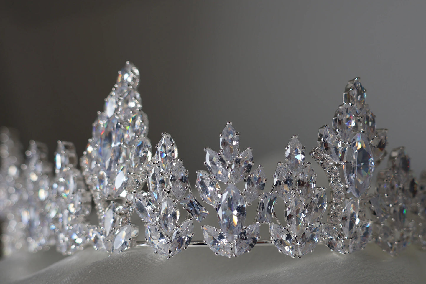 Nova Medium Silver Wedding Tiara - Crystal