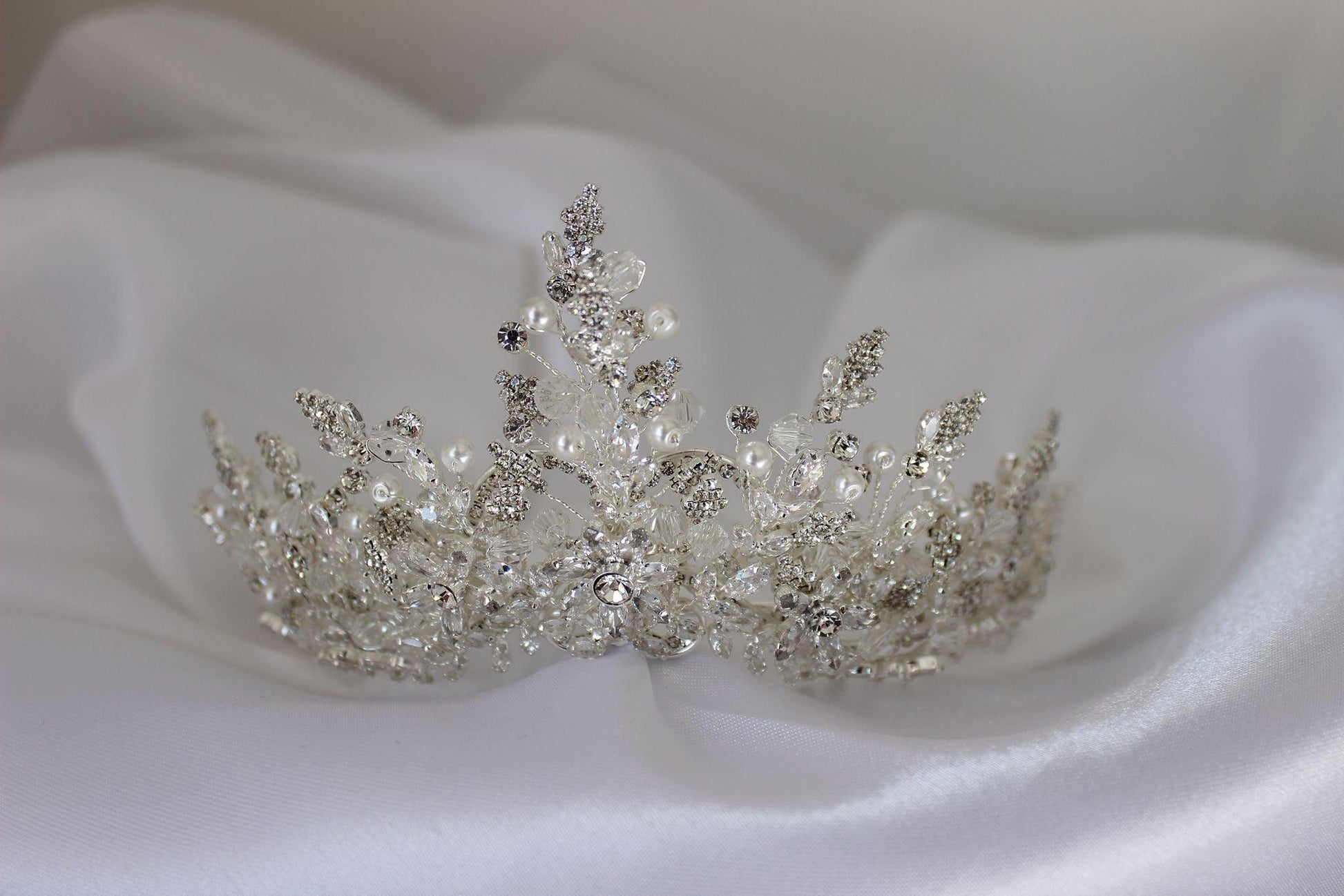 "JACINTA" Bridal Crown - Silver