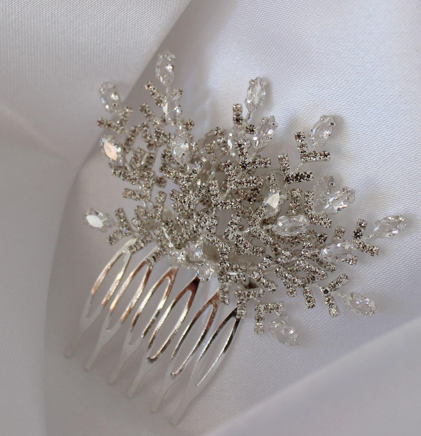 "KIARA" Silver Bridal Hair Pin