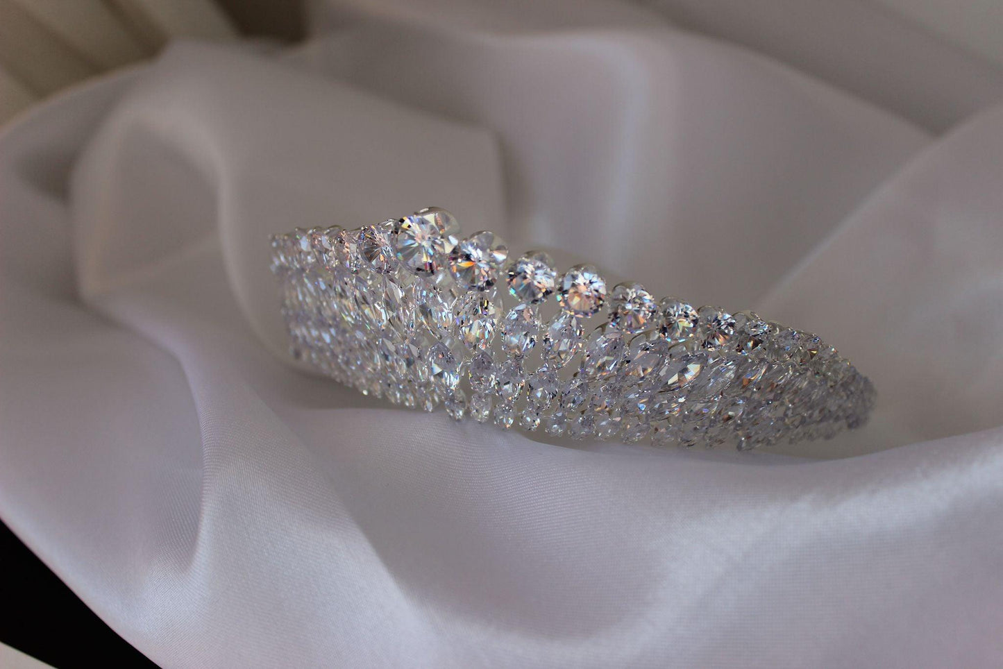 PRE-ORDER "JACLYN" Bridal Crown - Silver