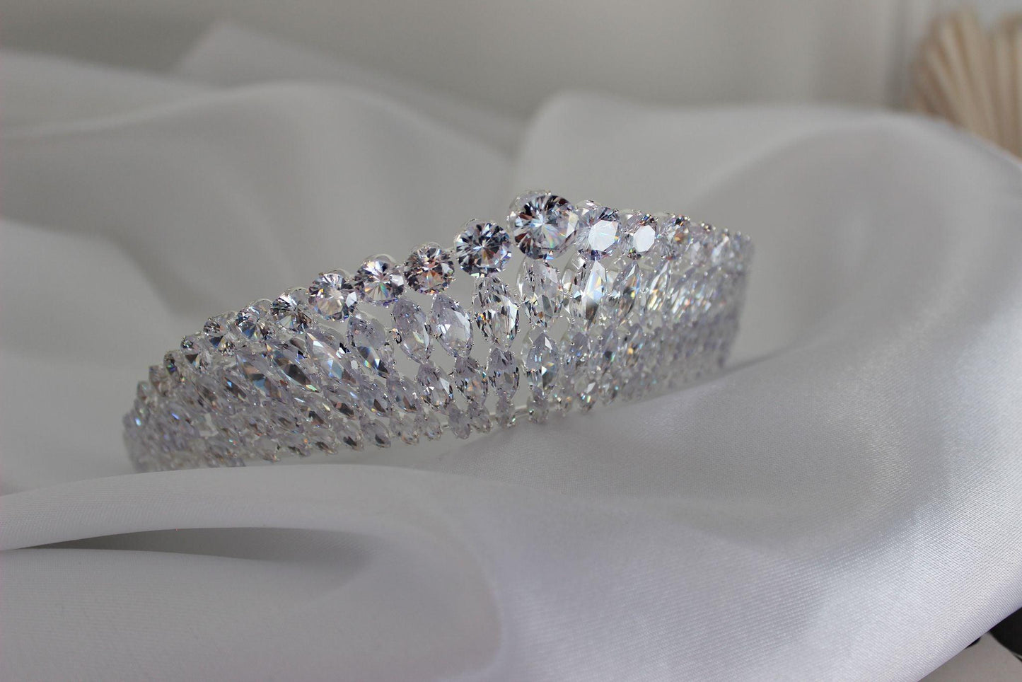 PRE-ORDER "JACLYN" Bridal Crown - Silver