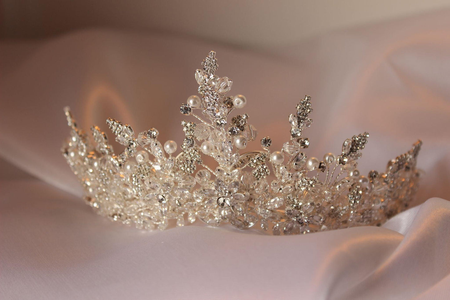 "JACINTA" Bridal Crown - Silver