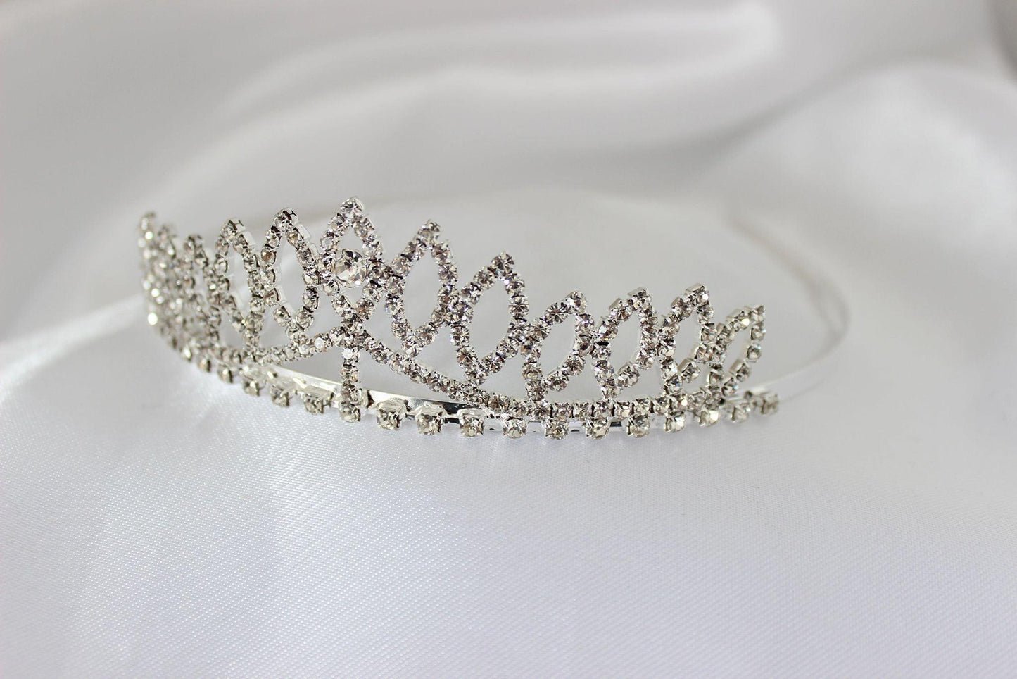 "CLARISSA" Silver Flower Girl Tiara