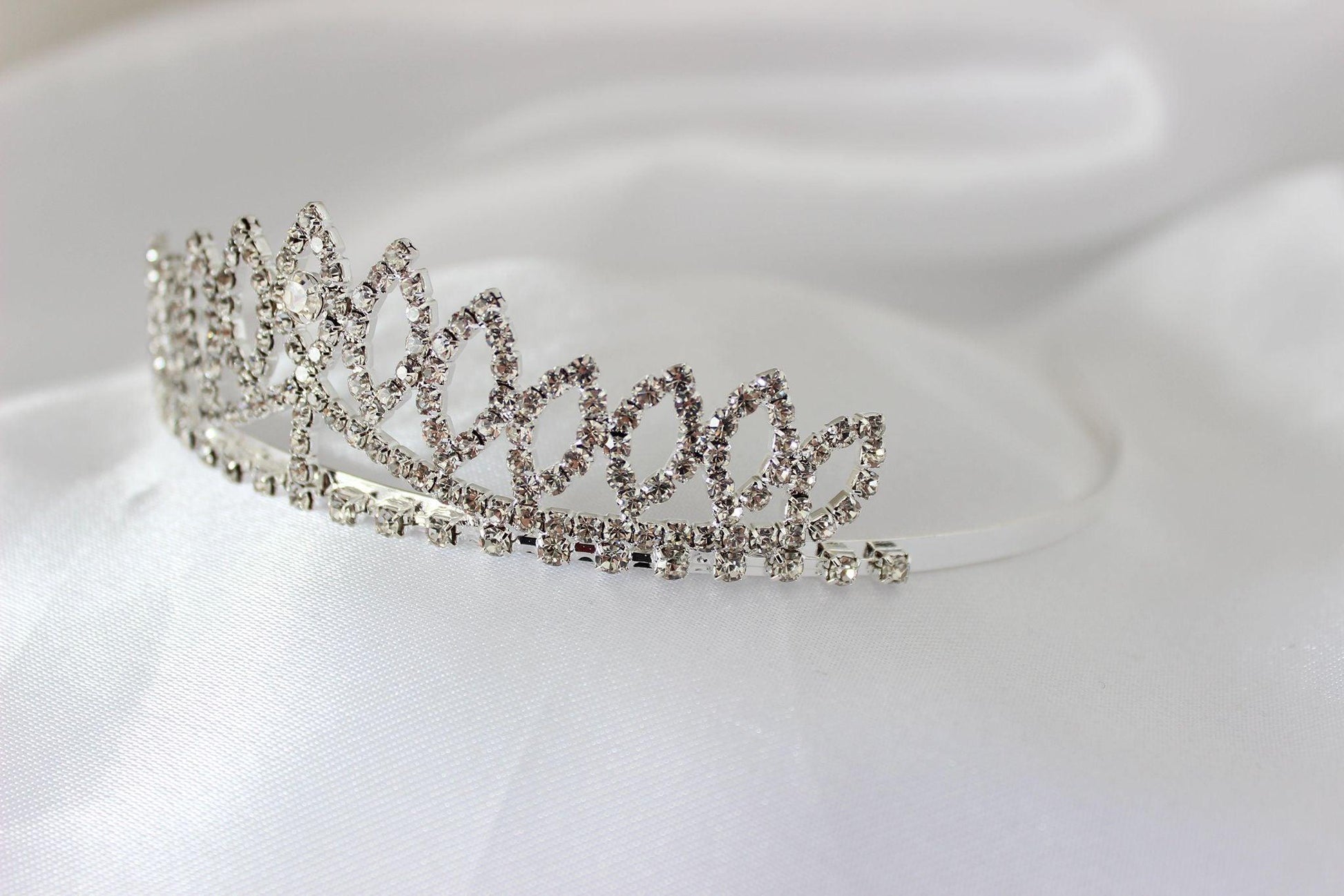 "CLARISSA" Silver Flower Girl Tiara