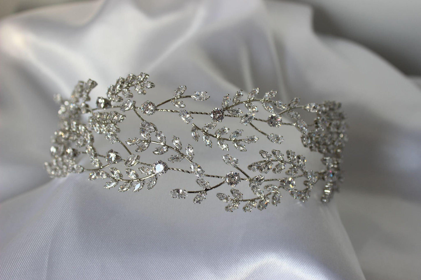 "BRIGITTE" Bridal Headpiece - Silver