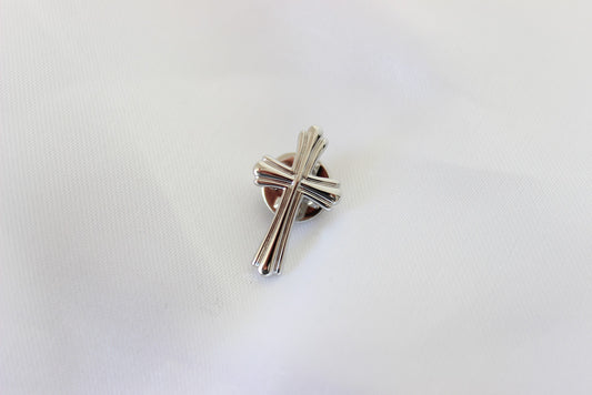 Luke Silver Cross Pin