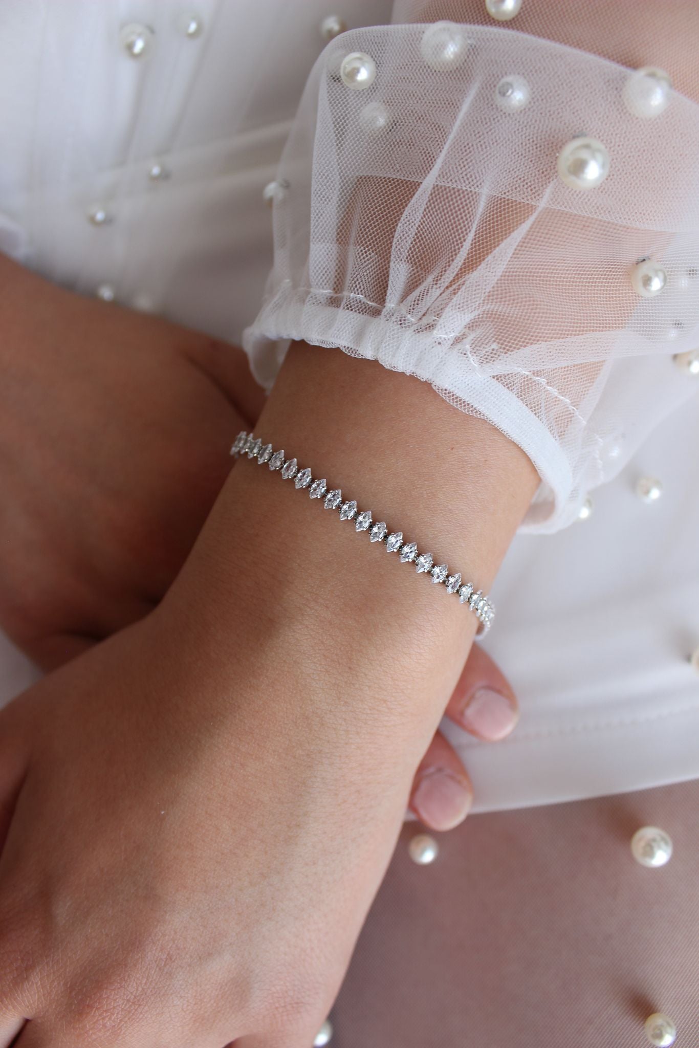 Marquise Bridal Tennis Bracelet