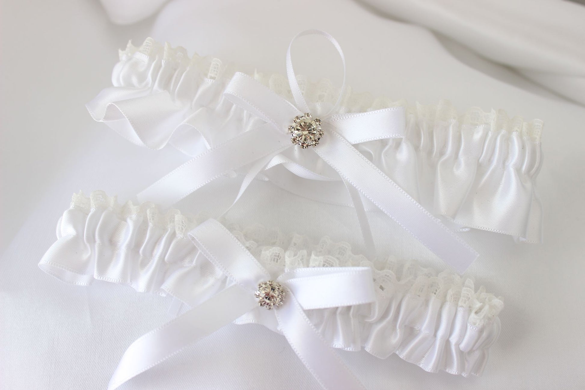 Satin & Lace Bridal Garter Set of 2