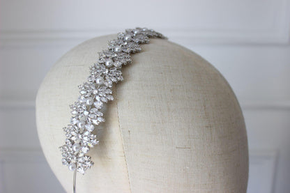 "KARMELA" Crystal Silver Bridal Headpiece