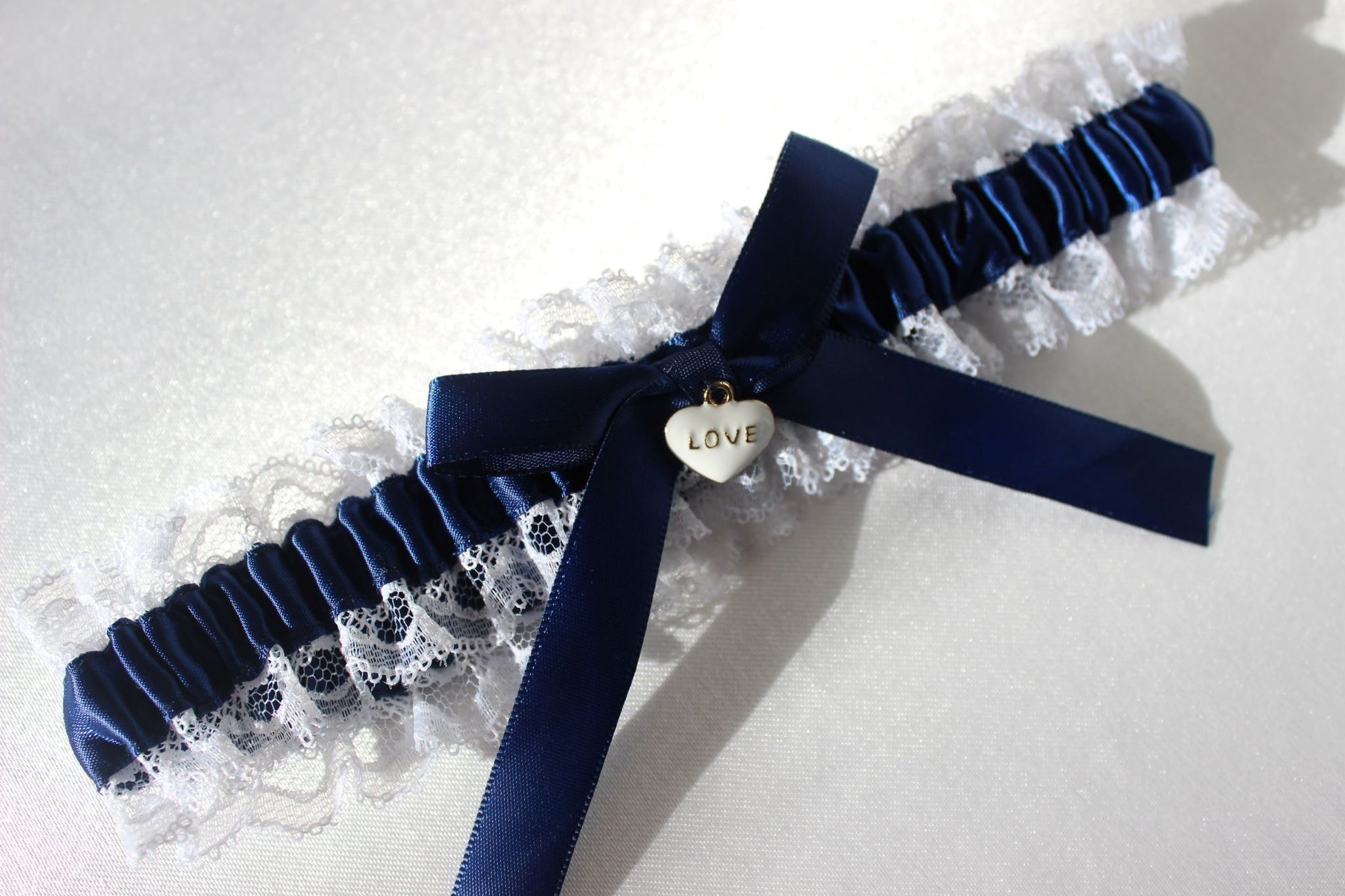 Navy Wedding Garter