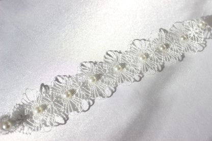 Pearl Flower Garter on white background
