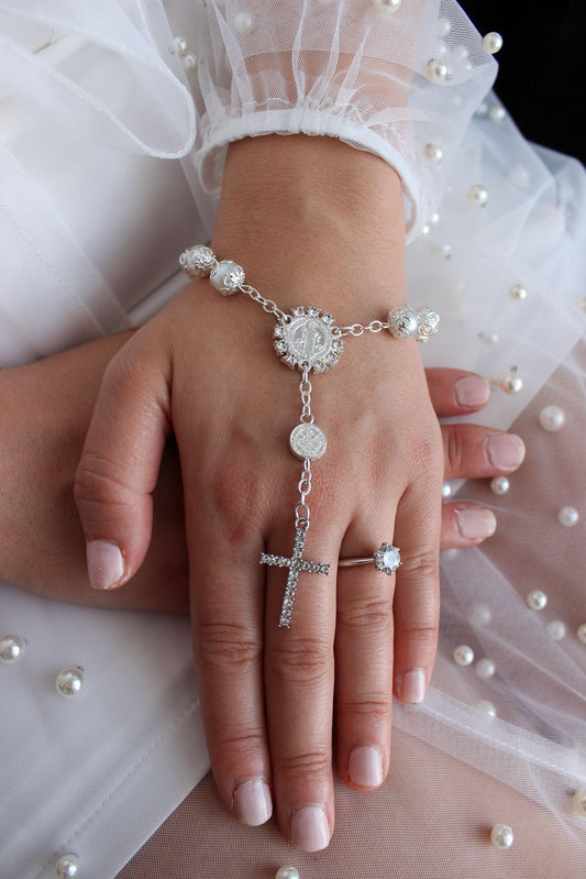 Bridal Rosary Bracelet Single Strand