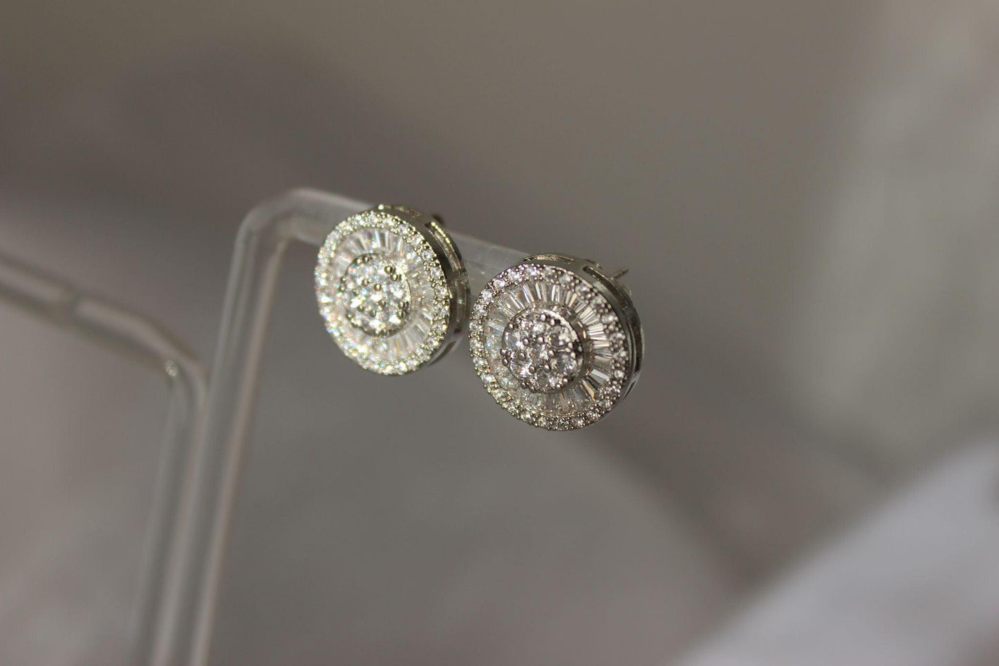 Round Silver Stud Earrings