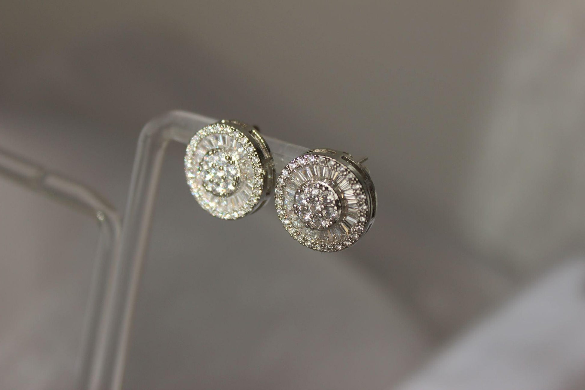 Round Silver Stud Earrings