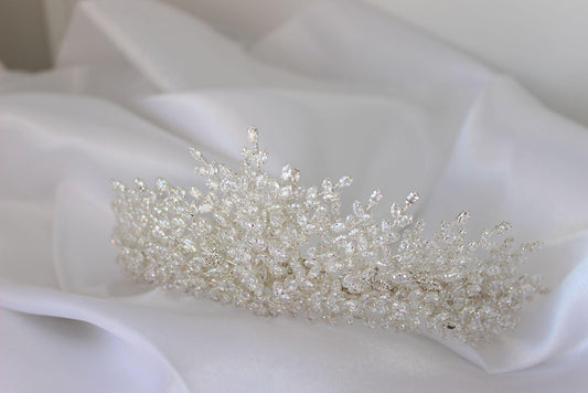 Silver bridal crown