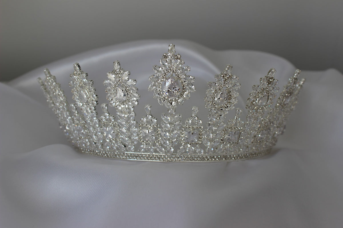 adrienne large silver bridal crown