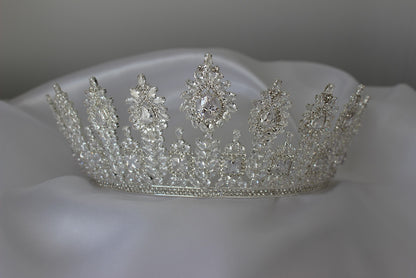 adrienne large silver bridal crown