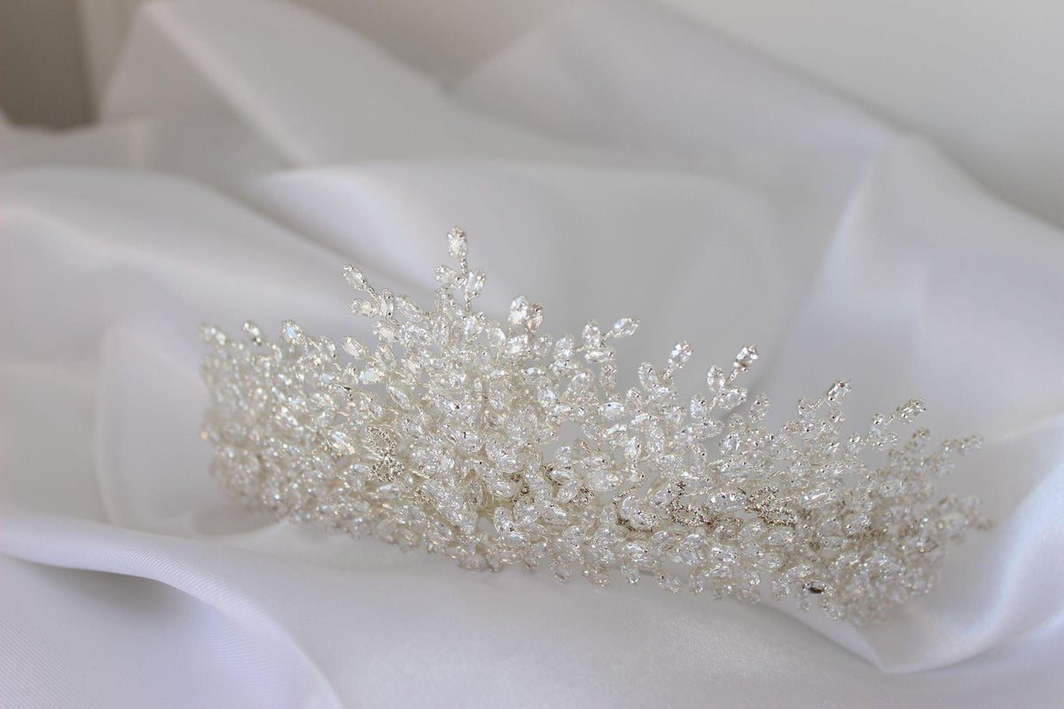 alessandra large silver bridal tiara