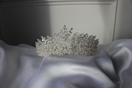 alessandra large silver bridal crown