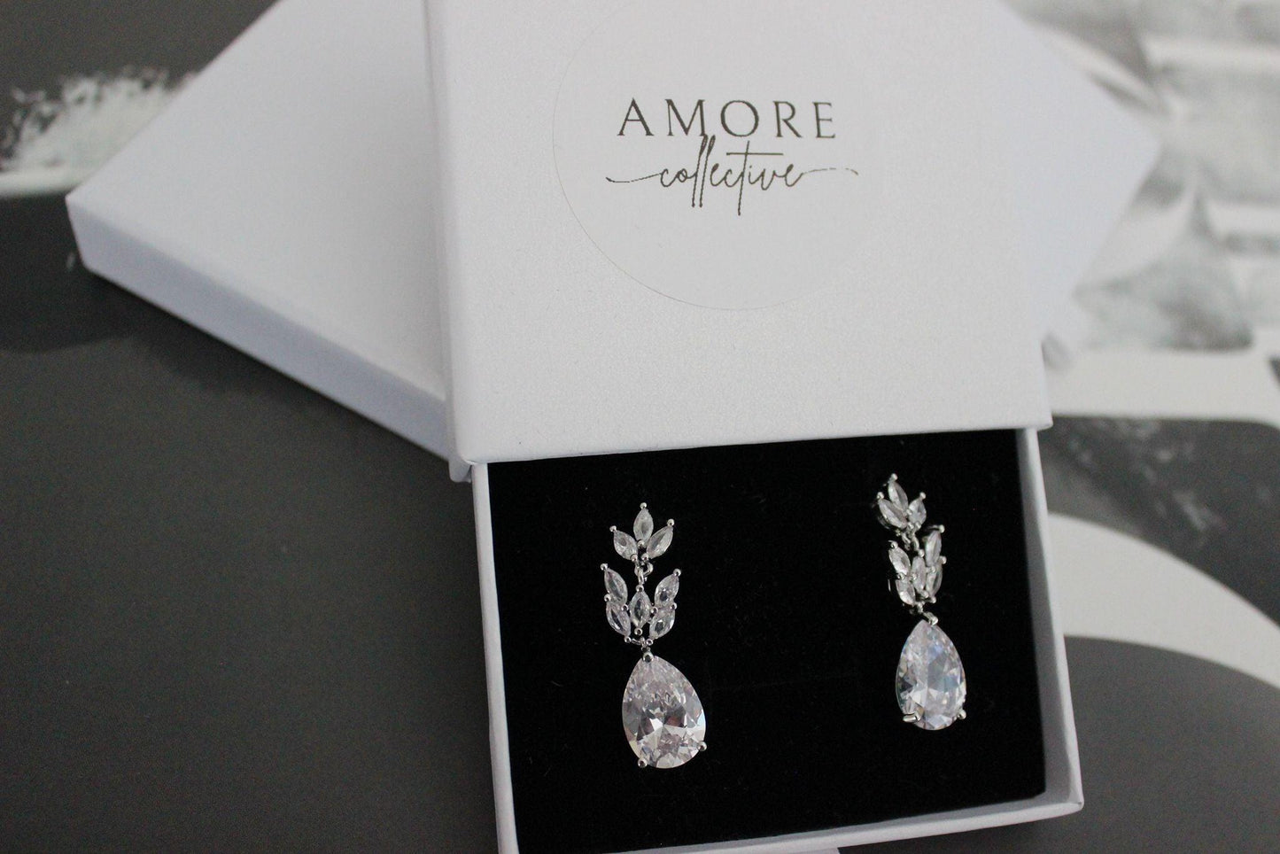 Alina crystal bridal earrings
