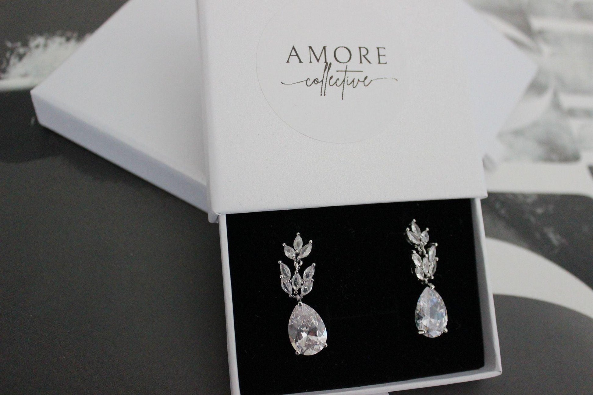 Alina crystal bridal earrings