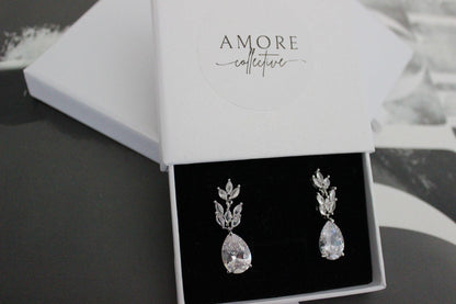 Alina crystal bridal earrings