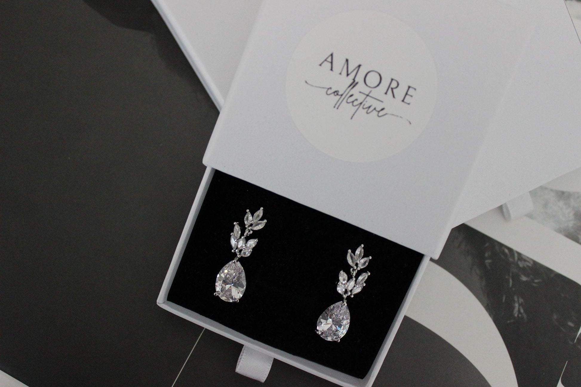 Alina crystal bridal earrings