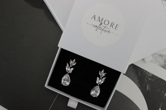 Alina crystal bridal earrings