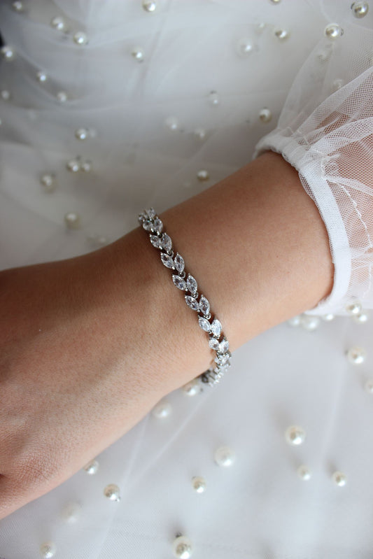 Gold Crystal Bridal Bracelet