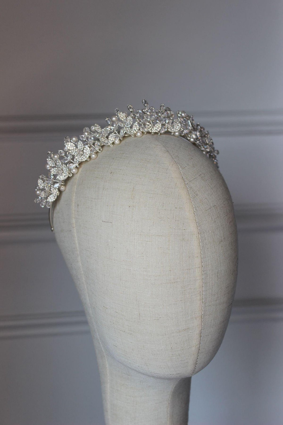 Amelia silver crystal bridal tiara