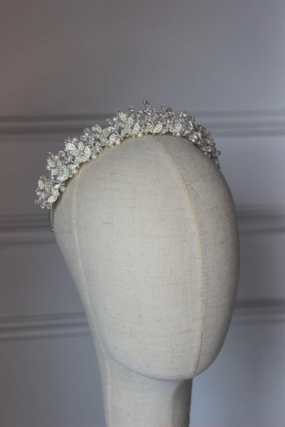 Amelia silver crystal bridal tiara