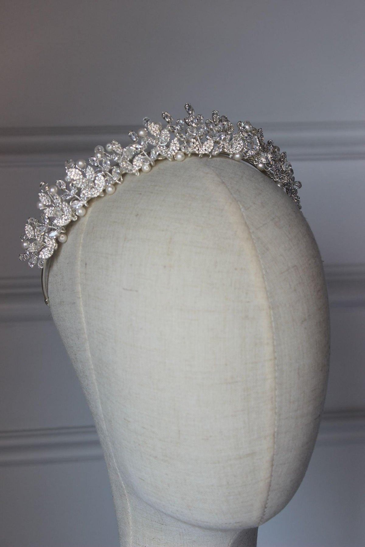 Amelia silver crystal bridal tiara