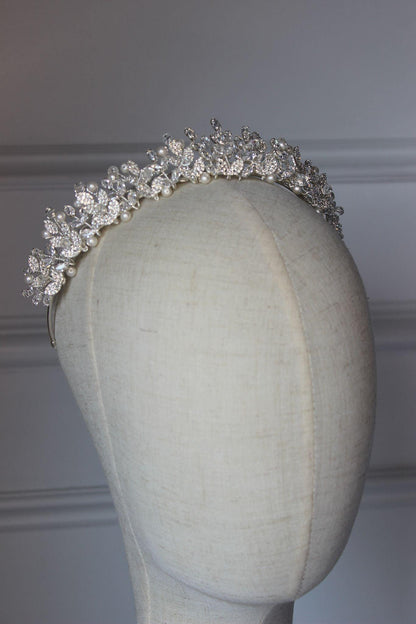 Amelia silver crystal bridal tiara