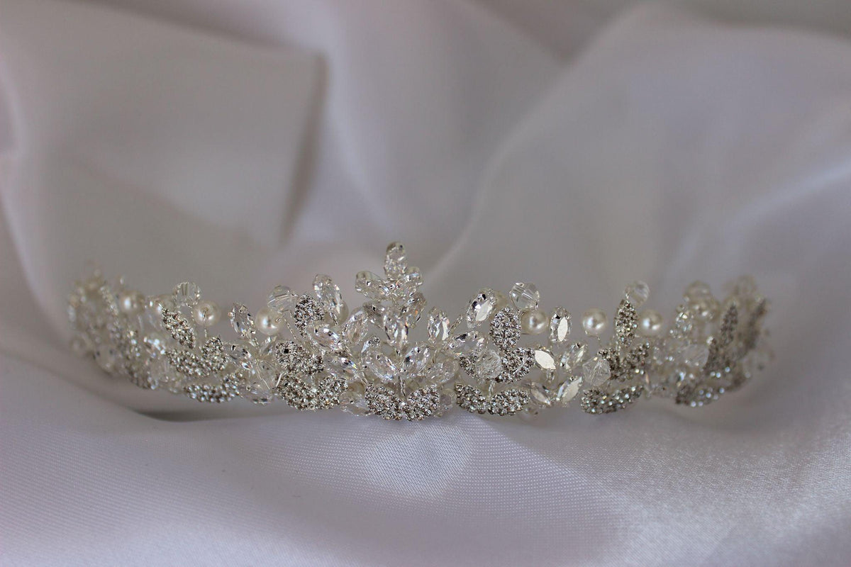 Amelia silver crystal bridal tiara