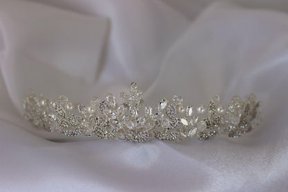 Amelia silver crystal bridal tiara