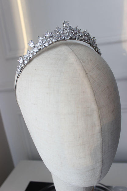 Amelie silver crystal bridal tiara